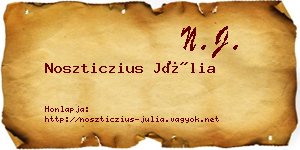 Noszticzius Júlia névjegykártya